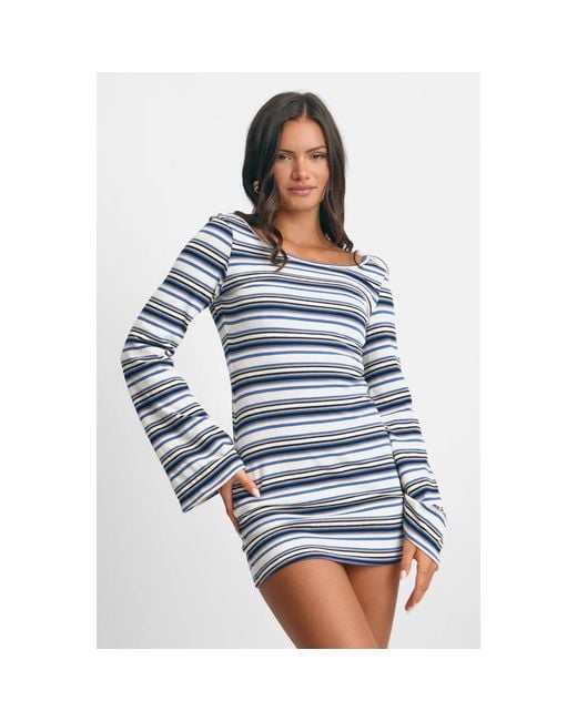 Blackbough Swim Blue Meredith Open Back Dress Half Time Stripe
