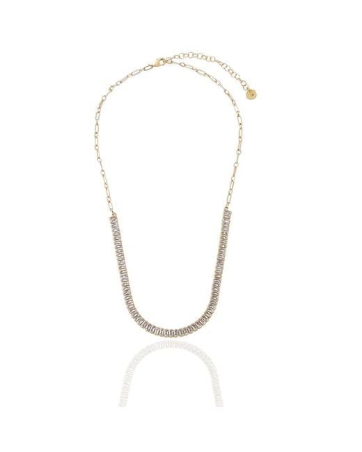Rare Matters Jewelry Metallic Clear Crystal Stream Necklace