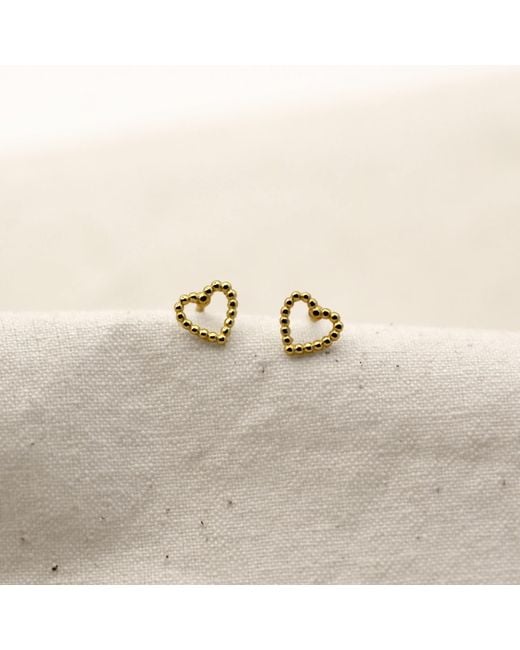 VicStoneNYC Fine Jewelry Metallic 14K Bubble Cute Heart Solid Earrings
