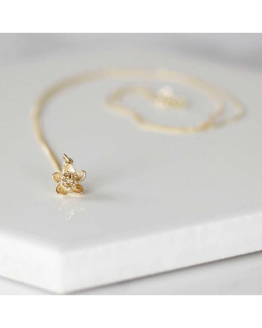Lee Renee Metallic Cherry Blossom Necklace – Gold