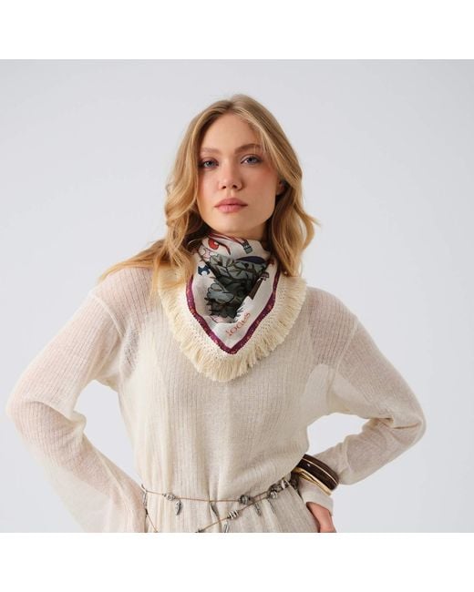 Iodes Pink Aura Fringed Scarf