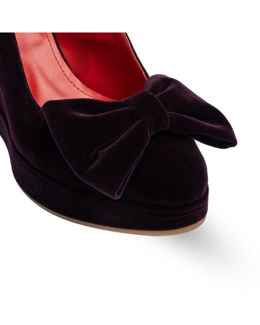 Rosamund Muir London Red Toscana Dark Velvet Wedges