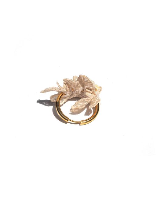 Nana Watanabe Metallic Swell Wave-Inspired Embroidered Earrings