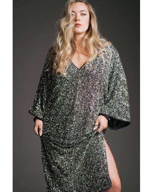 Little Lies Gray Lady Stardust Sequin Dress