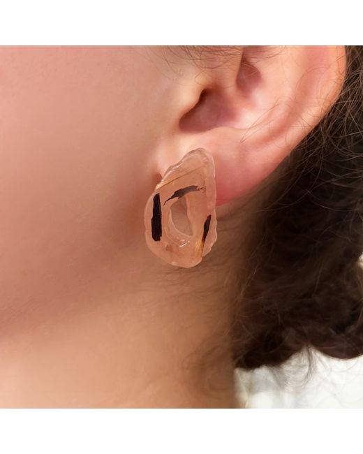 Bio-Trimmings Brown Neutrals Hutton Cutout Bio-Gem Earrings