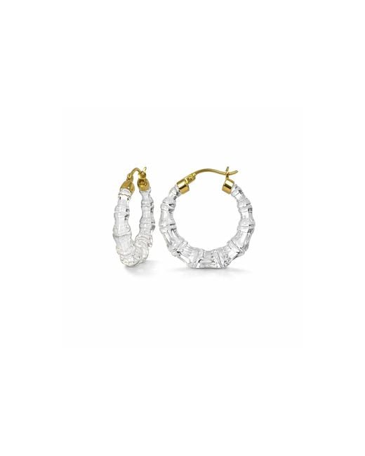 Gold & Honey Metallic Mini Clear Bamboo Hoop Earrings
