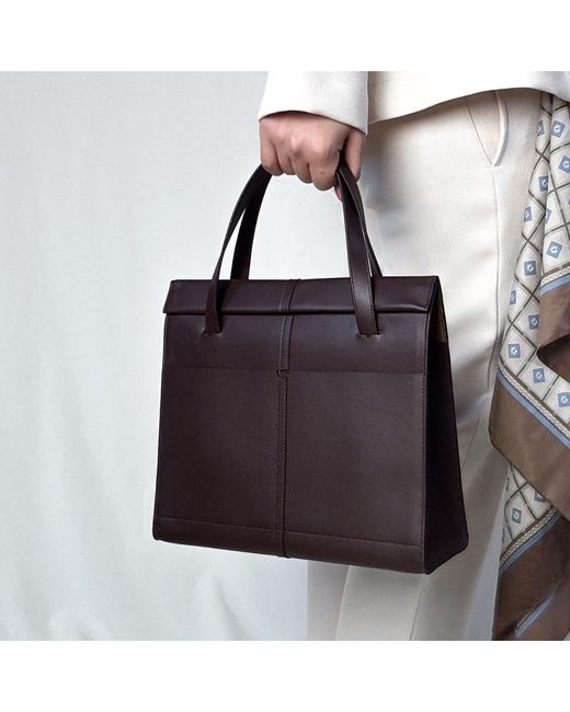 godi. Black The Roon Top Handle Leather Bag