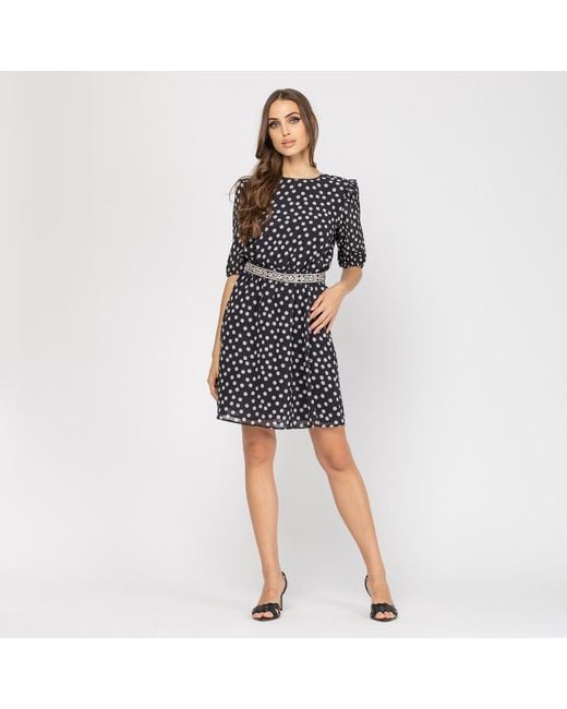 Niza Black Short Round Neck Dress