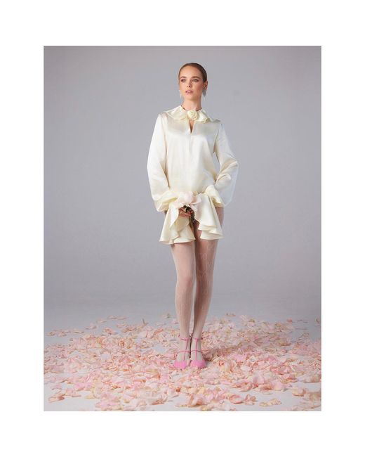 Jnsq (Je Ne Sais Quoi) Yellow Marie-Antoinette Silk Blouse