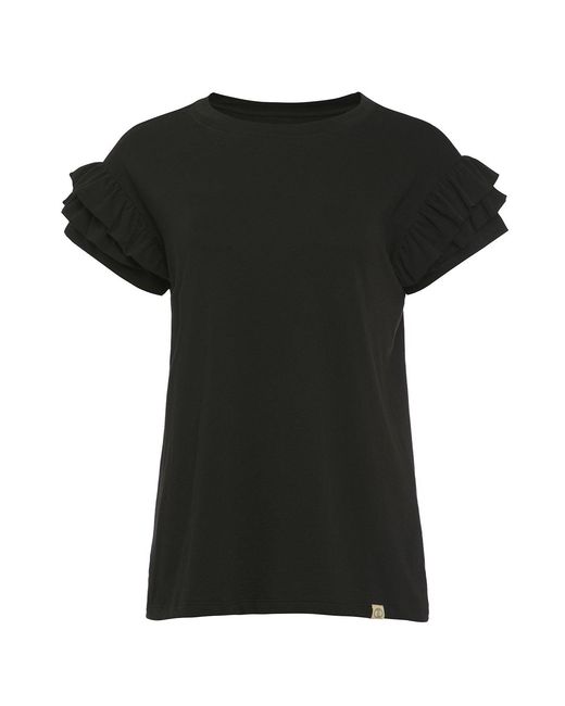 LOVETRUST Black Ella Ruffle Sleeve Tee