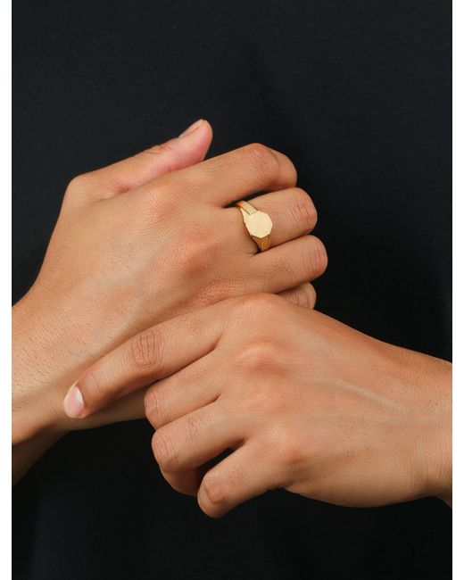 The Jewelz Metallic Textured Signet Ring For for men