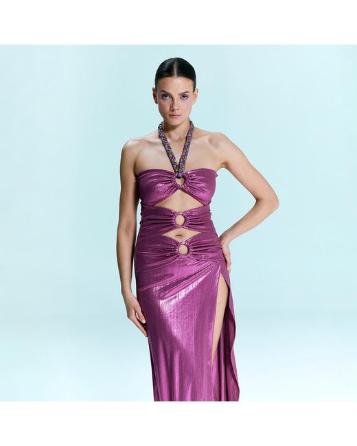 Nur Karaata Purple Bagatelle Long Dress