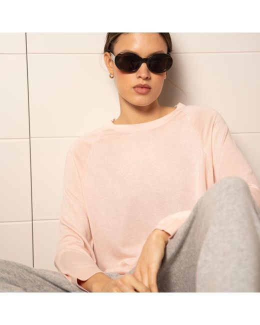 Bel Cashmere Pink Chelsea Cashmere And Silk Light Sweater