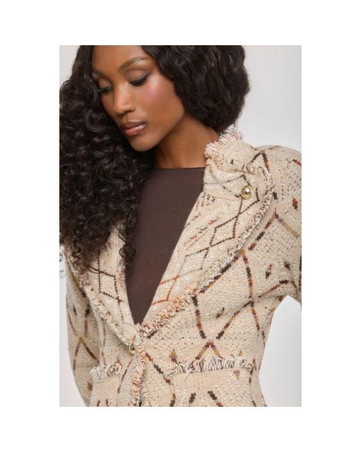 The Extreme Collection Brown Neutrals Jacquard Knit Jacket Parker