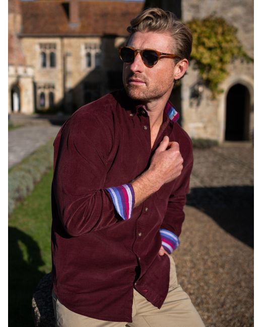 Koy Clothing Red Port Cord Shirt for men