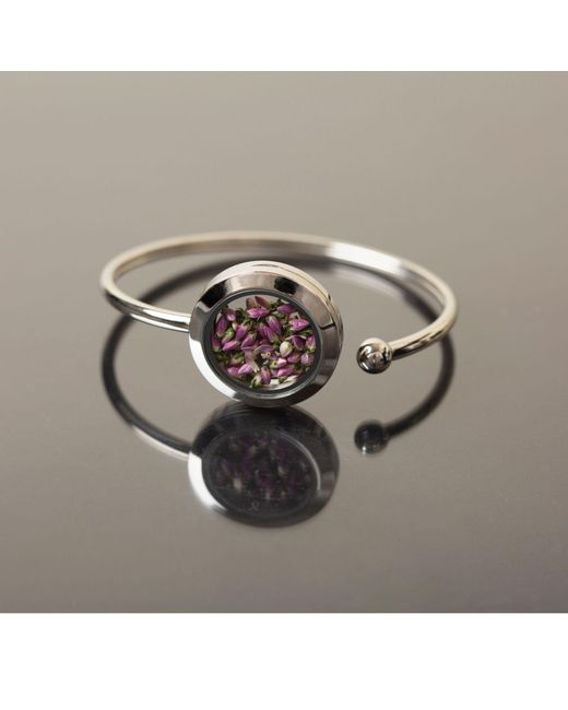 My Little Nature Multicolor Bohemian Cuff Bracelet With Natural Scottish Heather Flowers – Floral Jewelry Collection