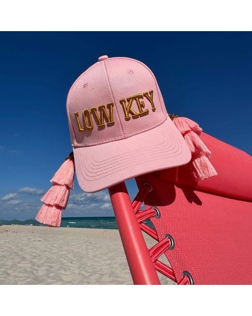 Julia Clancey Pink Low Key Tasseltastic Trucker Cap