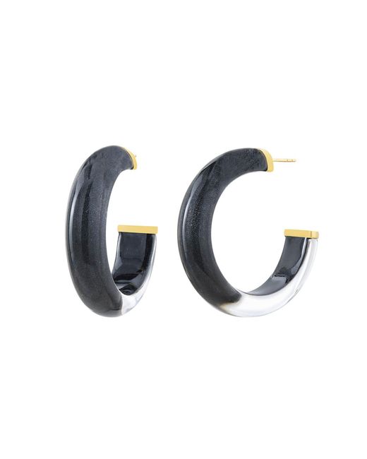 Gold & Honey Blue Small Illusion Hoop Earrings