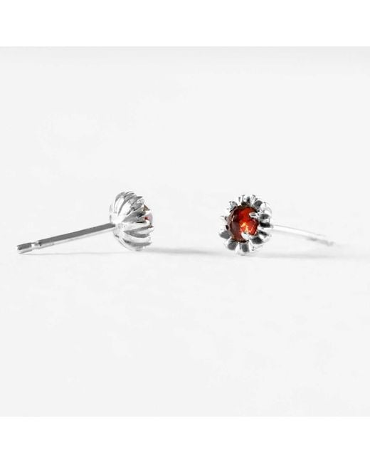 Lee Renee Pink Dahlia Bud Garnet Earrings –