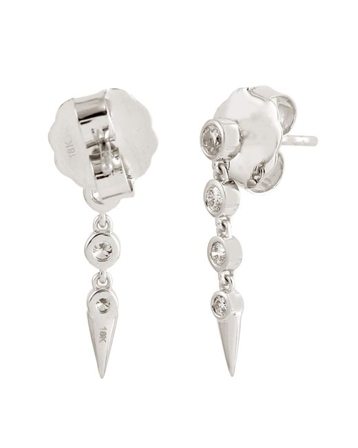 Artisan Metallic Natural Bezel Set Diamond & 18k Gold Spike Design Dangle Earrings