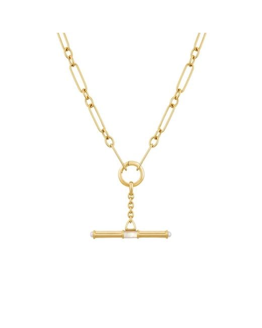 Dinny Hall Metallic Mother Of Pearl T-Bar Necklace
