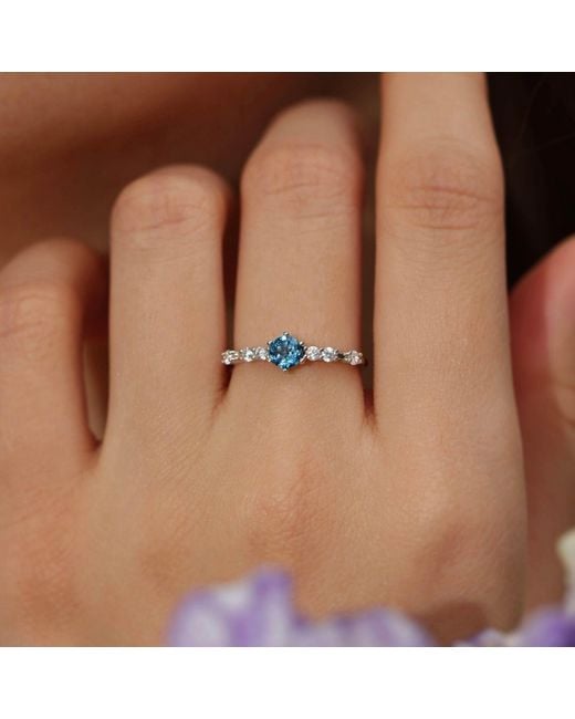 Azura Jewelry New York Blue The Center Of The Universe Topaz Ring Vermeil