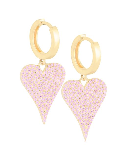 SHYMI Pink Pave Heart Earrings
