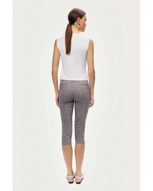Nocturne Gray Ivory Embellished Sleeveless Knit Top