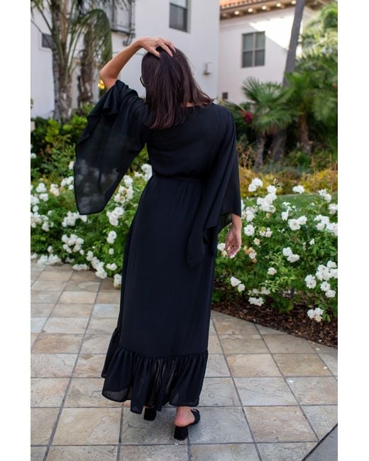 Jennafer Grace Black Janys Scarf Sleeve Kimono