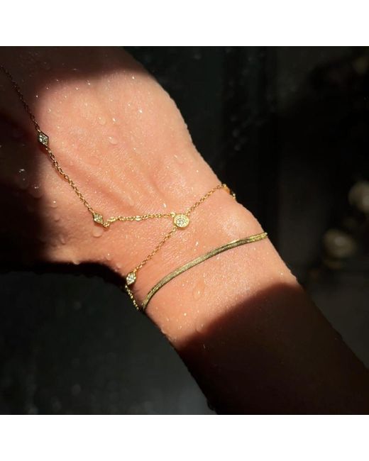 Mickey's Girl Metallic Slim Herringbone Bracelet