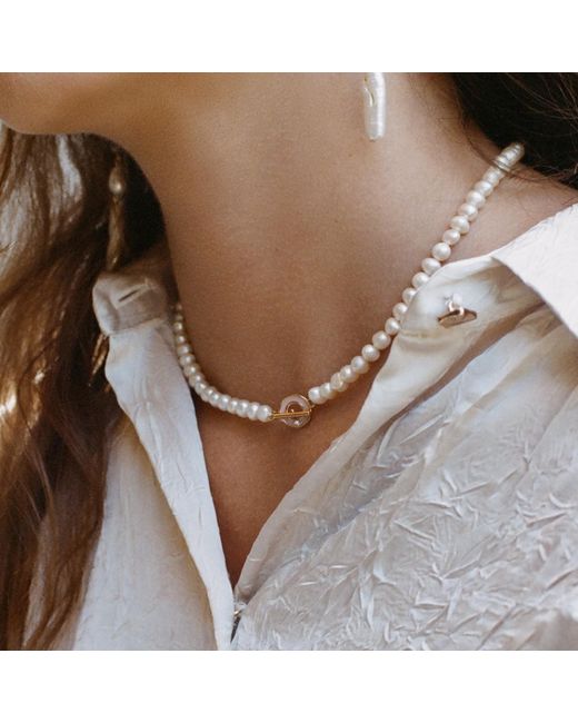 Leeada Jewelry Metallic Tropez Pearl Necklace