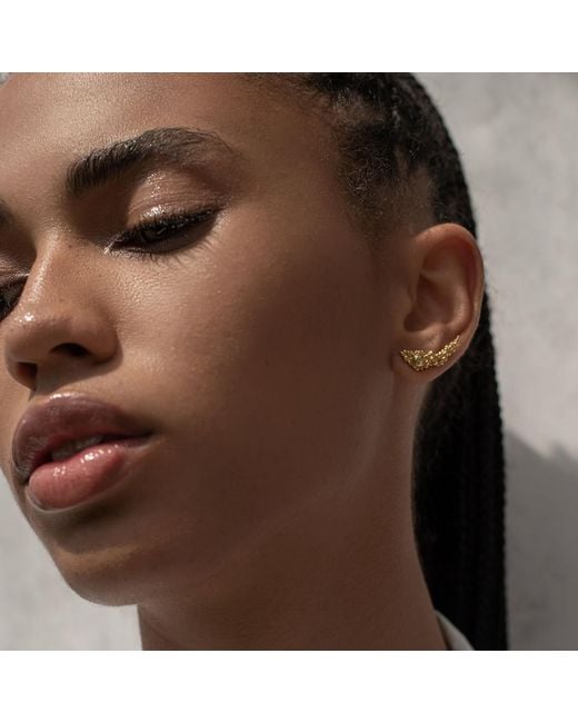 EVA REMENYI Metallic Céleste Deux Asymmetrical Stud Earrings