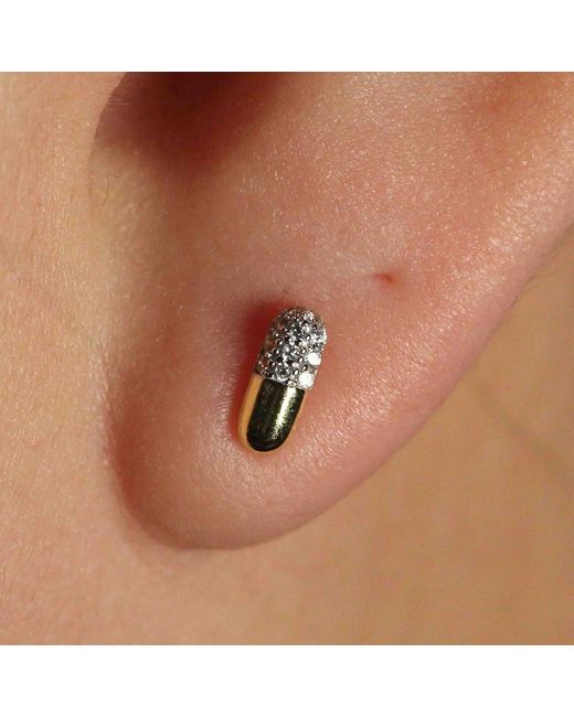 VicStoneNYC Fine Jewelry Metallic Natural Diamond Pill Earrings