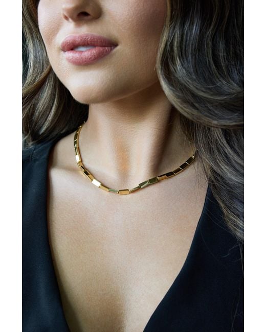 Adriana Pappas Designs Metallic Golden Tablet Necklace