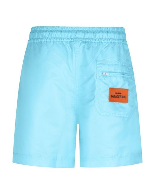 Maison Tangerine Blue Aqua Swim Shorts for men