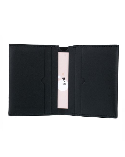 godi. Black Handmade Bifold Leather Wallet for men