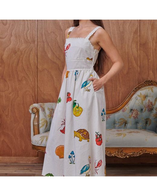 Pecanpepperpelican Metallic Vhagar Sleeveless Midi Dress