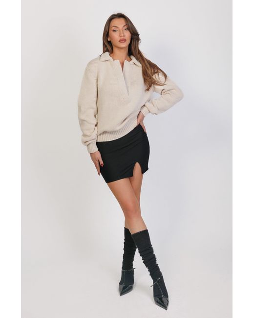 Maison Bogomil Natural Neutrals Chunky Collared Sweater