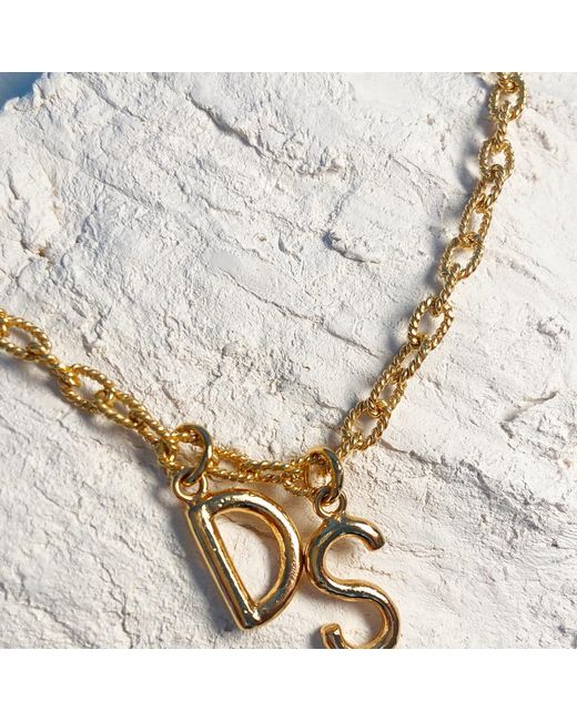 Preeti Sandhu Metallic Monogramed Link Necklace