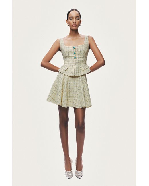 Nocturne Multicolor Button Accessory Tweed Bustier