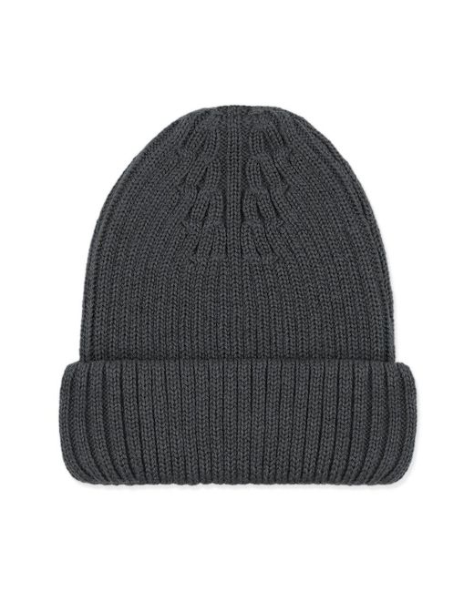 Paul James Knitwear Gray Heavyweight Ribbed Extra Fine Merino Beanie