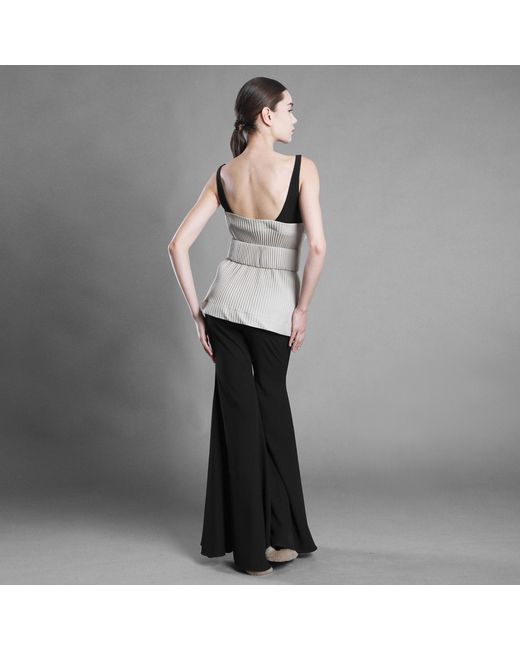 Silvia Serban Gray Neutrals Pleated Eco-Leather Belt