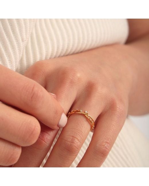 Esterah Yellow Twist Cz Ring