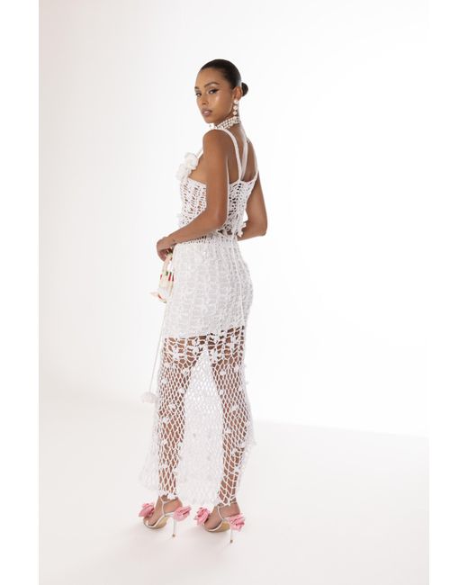 Andreeva White Vanilla Handmade Crochet Skirt