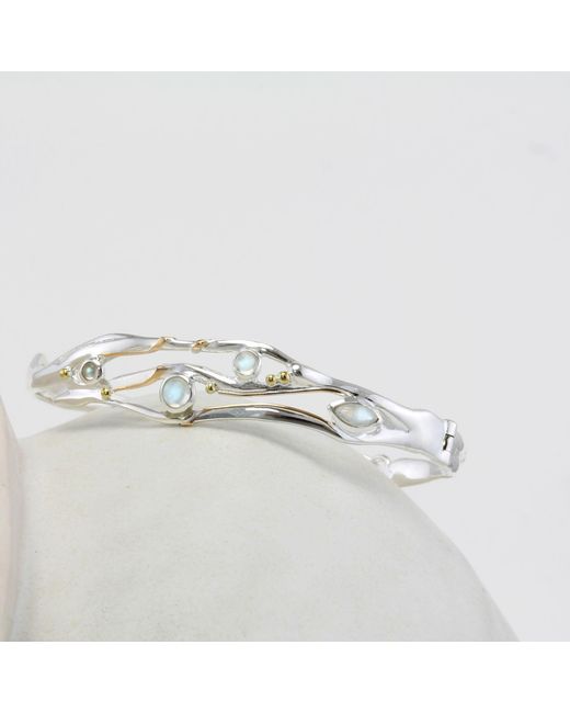 Isla Silver Metallic Moonstone Bangle