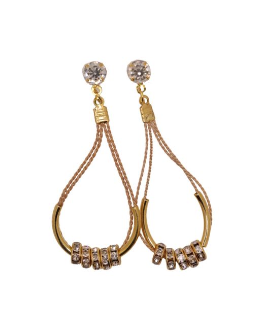 Nart Nature Making Art Metallic The Dotted Shine Buriti Natural Fiber Earrings