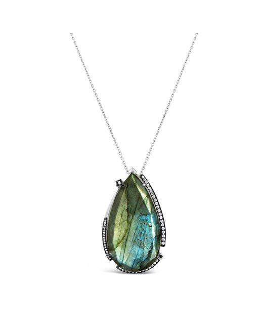 SALLY SKOUFIS Blue Surrender Necklace With Natural Diamond & Labradorite