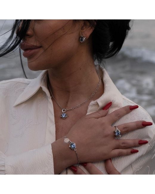 Unaloe Metallic Coleus Bracelet With Zirconia – Bold Adjustable Bracelet With Passionate Stone