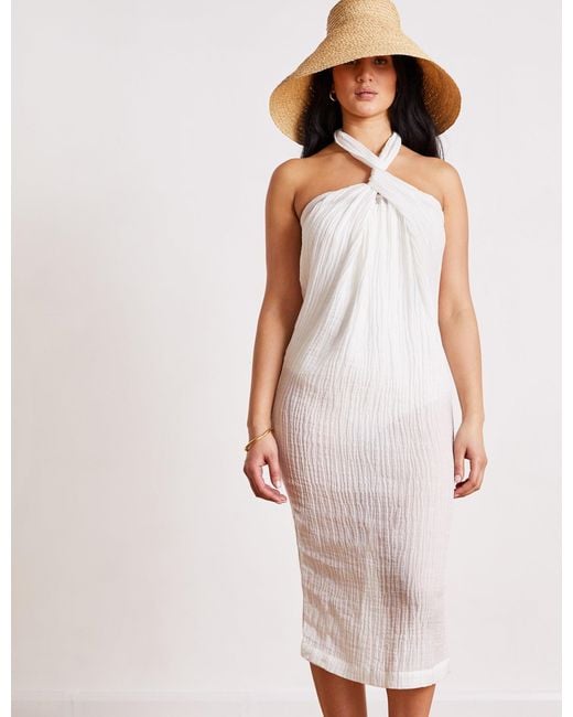 The Summer Edit White Bella Bandeau Dress