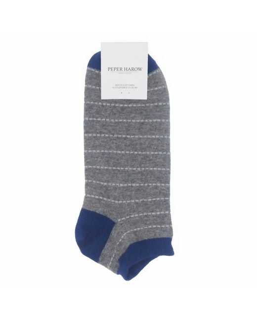 Peper Harow - Made in England Blue Dash Trainer Socks – for men